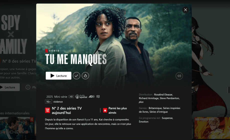 Tu Me Manques Sur Netflix : Une Mini-Série Thriller