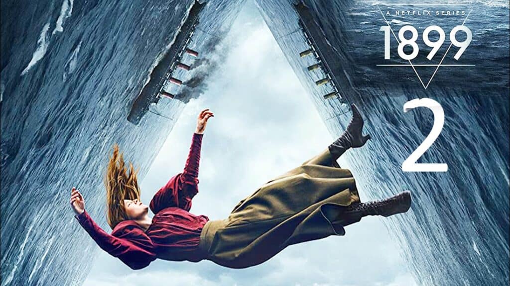 Femme chutant entre deux navires en mer